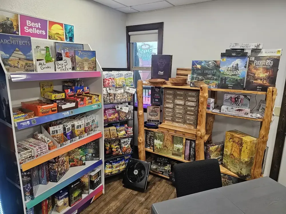 Curious candy and strange snacks wall, plus Stash's Cache mystery drawers